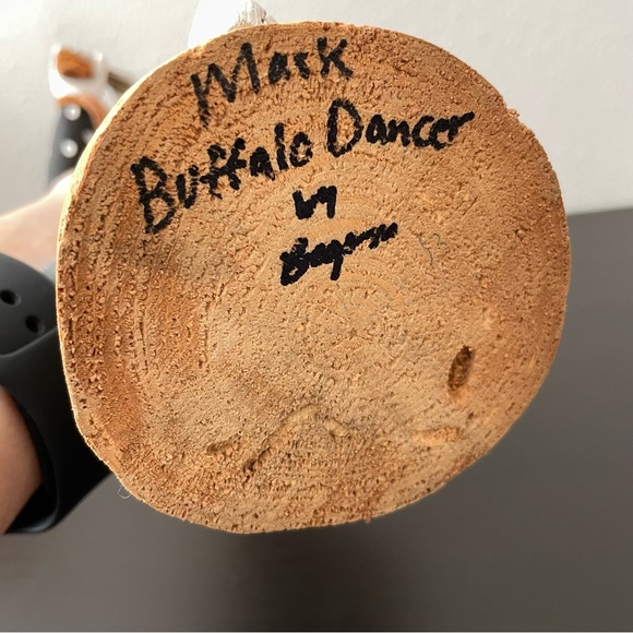 11” White Buffalo Kachina Spirit Doll Native Warrior Dancer Signed ESTATE - Picture 10 of 15